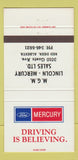 Matchbook Cover - Ford Mercury MGM Lincoln Red Deer AB 30 Strike