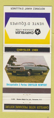Matchbook Cover - 1969 Chrysler Canada Newport 30 Strike