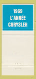 Matchbook Cover - 1969 Chrysler Canada Newport 30 Strike