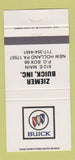 Matchbook Cover - Ziemer Buick New Holland PA 30 Strike