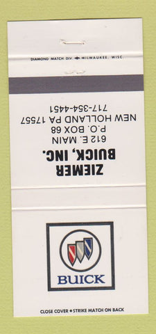 Matchbook Cover - Ziemer Buick New Holland PA 30 Strike