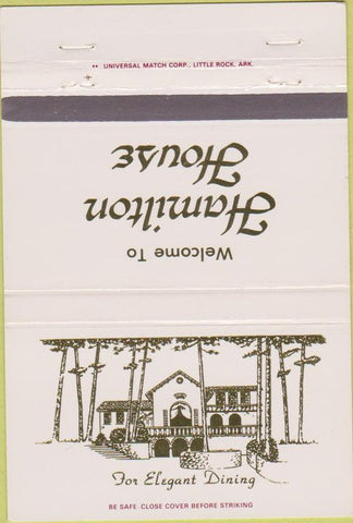 Matchbook Cover - Hamilton House Hot Springs AR 40 Strike