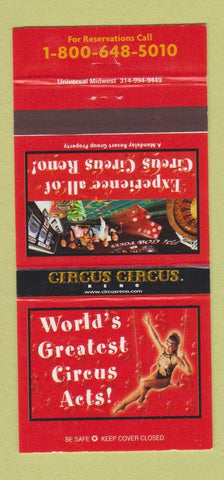 Matchbook Cover - Circus Circus Casino Las Vegas NV girlie 30 Strike