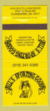 Matchbook Cover - Bill's Sporting Goods Claremore OK Guns girlie 30 Strike