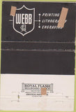 Matchbook Cover - Webb Printing Co Houston TX WEAR 40 Strike