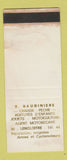 Matchbook Cover - R Baudiniere Mopeds Lencloitre France WORN SAMPLE