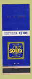 Matchbook Cover - Solex Carburetors France Mery & Cie imprint Paris