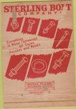 Matchbook Cover - Sterling Bolt Co Chicago IL 40 Strike