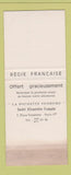 Matchbook Cover - Solex Carburetors France SAMPLE WEAR