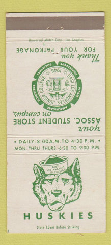 Matchbook Cover - East Los Angeles CA Junior College Huskies 30 Strike