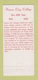 Matchbook Cover - Fresno City College CA 1960 30 Strike