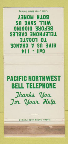 Matchbook Cover - Pacific Northwest Bell Telephone OR WORN 30 Strike