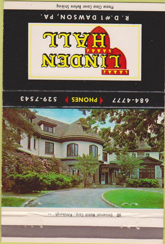 Matchbook Cover - Lindel Hall Dawson PA 40 Strike