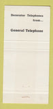 Matchbook Cover - Decorator Telephones General Telephone 30 Strike