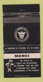 Matchbook Cover - Bell Telephone Canada QC WORN 30 Strike