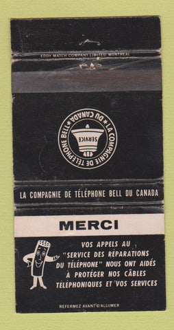 Matchbook Cover - Bell Telephone Canada QC WORN 30 Strike
