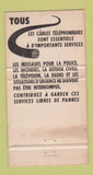 Matchbook Cover - Bell Telephone Canada QC WORN 30 Strike