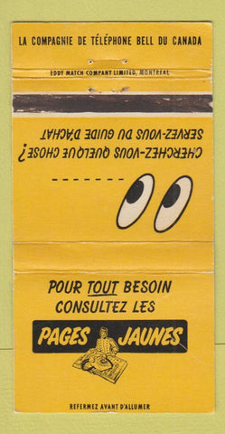Matchbook Cover - Yellow Pages Phone Book QC Canada WEAR 30 Strike