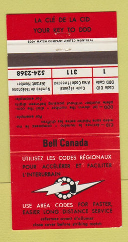 Matchbook Cover - Bell Canada Telephone Long Distance  30 Strike