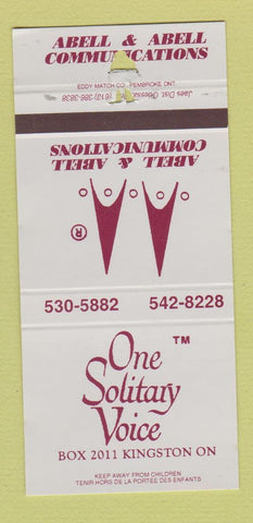 Matchbook Cover - Abell & Abell Commuications Kingston ON WORN 30 Strike