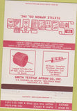 Matchbook Cover - Textile Apron Co Gastonia NC 40 Strike