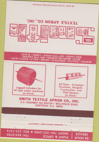 Matchbook Cover - Textile Apron Co Gastonia NC 40 Strike