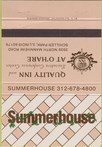 Matchbook Cover - Summerhouse Schiller Park IL 40 Strike