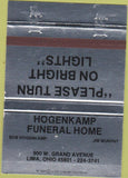 Matchbook Cover - Hogenkamp Funeral Home Lima OH 40 Strike