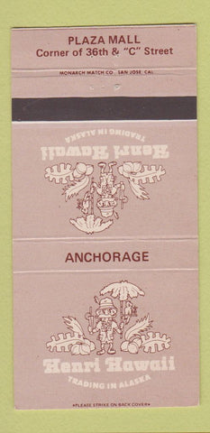 Matchbook Cover - Henri Hawaii Trading Anchorage AK 30 Strike