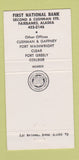 Matchbook Cover - First National Bank Fairbanks SK 30 Strike