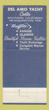 Matchbook Cover - Del Amo Yacht Center Marina Del Rey CA 30 Strike