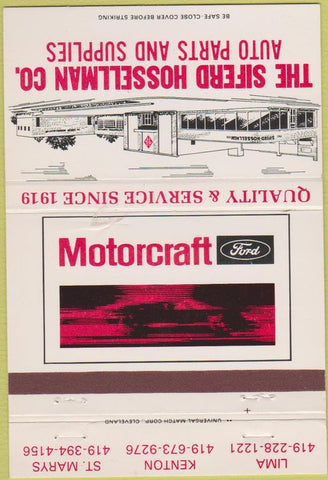 Matchbook Cover - Ford Motorcraft Lima Kenton St Marys OH 40 Strike