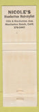 Matchbook Cover - Nicole's Hair Salon Manhattan Beach CA WEAR