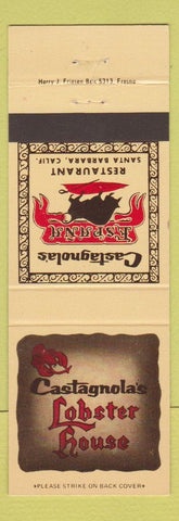 Matchbook Cover - Castagnola's Spanish Restaurant Santa Barbara CA Lobster