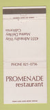 Matchbook Cover - Promenade Restaurant Marina Del Rey CA 30 Strike