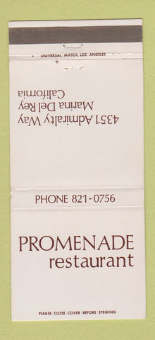 Matchbook Cover - Promenade Restaurant Marina Del Rey CA 30 Strike