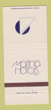 Matchbook Cover - Marina Hotels Marina Del Rey CA 30 Strike
