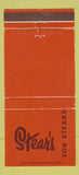 Matchbook Cover - Stear's Steaks Beverly Hills San Francisco CA WEAR 30 Strike