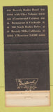 Matchbook Cover - Beverly Rodeo Hotel Beverly Hills CA WEAR 30 Strike