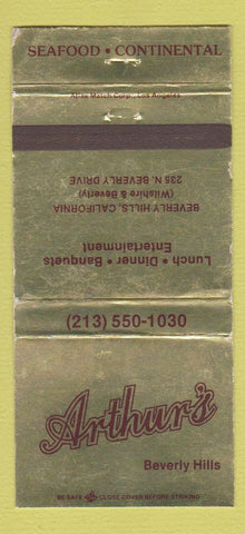Matchbook Cover - Arthur's Restaurant Beverly Hills CA WEAR 30 Strike