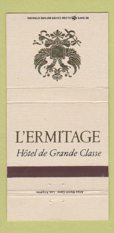 Matchbook Cover - L'Ermitage Hotel de Grande Classe Beverly Hills CA 30 Strike