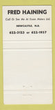 Matchbook Cover - 1967 Buick Pontiac Canada Fred Haining Newcastle NB 30 Strike