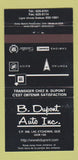 Matchbook Cover - B Dupont Pontiac GMC Buick Cadillac Lac Etchemin QC 30 Strike