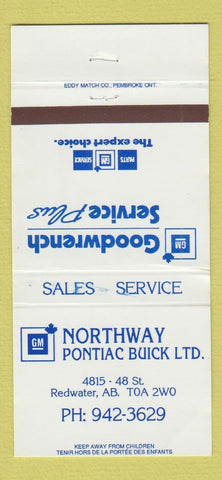 Matchbook Cover - Northway Pontiac Buick Redwater AB 30 Strike