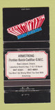 Matchbook Cover - Pontiac Buick Armstrong New Liskeard ON WEAR 30 Strike