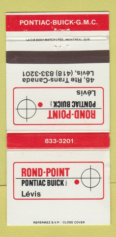 Matchbook Cover - Rond Point Pontiac Buick Levis QC GMC WEAR 30 Strike