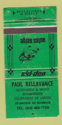 Matchbook Cover - Bombardier Snowmobiles Ste Angele De Monnoir QC WORN 30 Strike