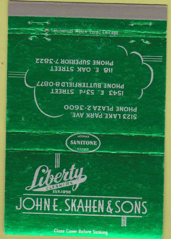 Matchbook Cover - Liberty Cleaners Chicago IL 40 Strike