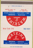 Matchbook Cover - Watkins Inc Wichita KS steel fabrication 40 Strike