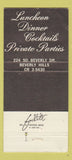 Matchbook Cover - Maison Gerard French Restaurant Beverly Hills CA 30 Strike